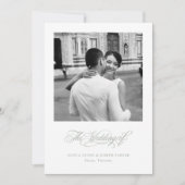 Wit en salie | Italiaanse Elegantie Fotobruiloft Kaart (Voorkant)