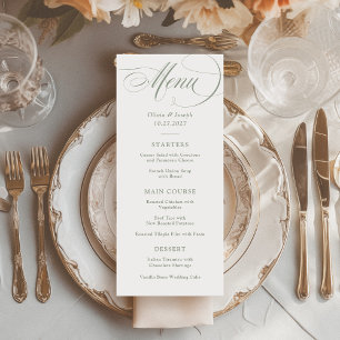 Wit en salie Klassieke Italiaanse elegantie brui Menu