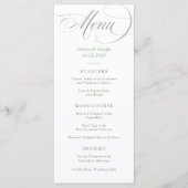 Wit en salie | Klassieke Italiaanse elegantie brui Menu (Voorkant)