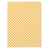 Wit en sinaasappel geruit cheque katoenen dineren tafelkleed (Voorkant)