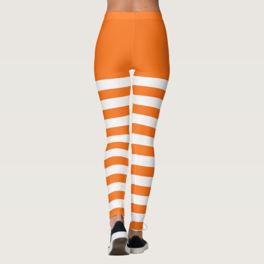 Wit en Sinaasappel Leggings (Achterkant)