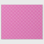 Wit en Snoep Roze Scallop Tegel Patroon Cadeaupapier (Vlak)