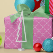 Wit en Snoep Roze Scallop Tegel Patroon Cadeaupapier