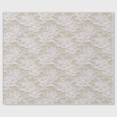 Wit en Tan Lace Textuur Cadeaupapier (Vlak)