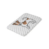 Wit- en Tanharige Jack Russell Terrier-hond met ru Badmat (Gekanteld)