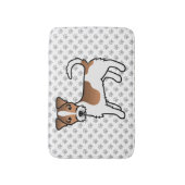 Wit- en Tanharige Jack Russell Terrier-hond met ru Badmat (Voorkant Verticaal)