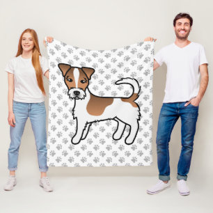 Wit- en Tanharige Jack Russell Terrier-hond met ru Fleece Deken