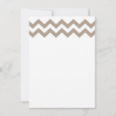 Wit en Taupe Chevron Wedding Invitations Kaart (Achterkant)