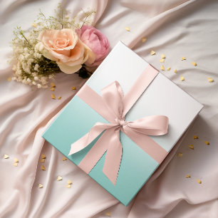 Wit en Teal Ombre Cadeaupapier