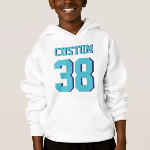 Wit en Turquoise Kinder Sport Football Jersey