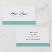 Wit en Turquoise Minimalistisch Visitekaartje (Voorkant / Achterkant)