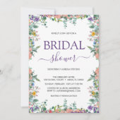 Wit en Violet Waterverf Bloem Vrijgezellenfeest Kaart (Voorkant)