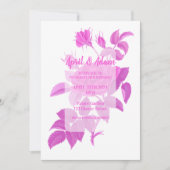 Wit en warm roze Floral Roos Weddenschap Kaart (Voorkant)