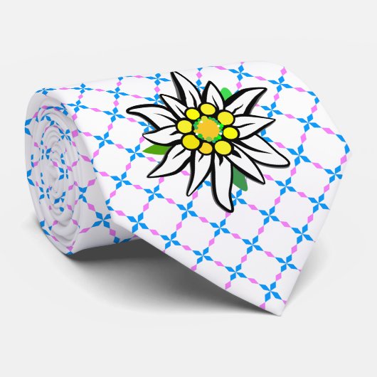 Wit en wit blauw stropdas (Opgerold)