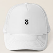 Wit en Wit Kleur Trucker Hoed Pet Nummer 3 (Voorkant)