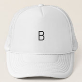 Wit en Wit Kleurendouane B Monogram of Initiaal Trucker Pet (Voorkant)