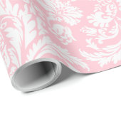 Wit en zacht roze  bloemmoeraspatroon cadeaupapier (Rol Hoek)