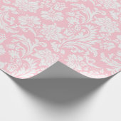 Wit en zacht roze bloemmoeraspatroon cadeaupapier (Hoek)