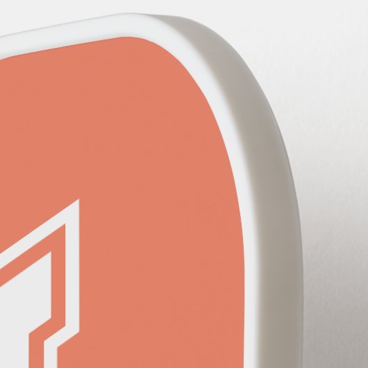 Wit en Zalm Minimalistisch Modern Monogram Pickleball Paddle (Links Detail)