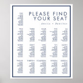 Wit en zeemacht Moderne minimale bruiloft Poster (Voorkant)