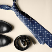 Wit en zeemacht Nautical Ship Wheel Diamond Patter Stropdas