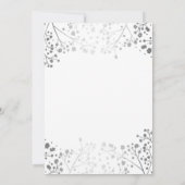 Wit en Zilver Baby's Breath Bruiloft Kaart (Achterkant)