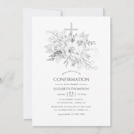 Wit en Zilver  bevestiging Kaart (Voorkant)