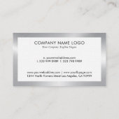 Wit en zilver eenvoudig visitekaartje (Achterkant)