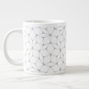 Wit en Zilver Geometrisch patroon Grote Koffiekop