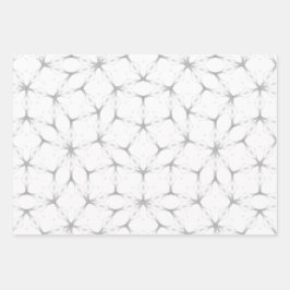 Wit en Zilver Geometrisch patroon Inpakpapier Vel