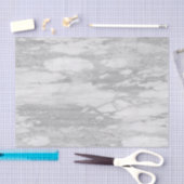 Wit en Zilver Glitter Marble Texture Print Tissuepapier (Craft)