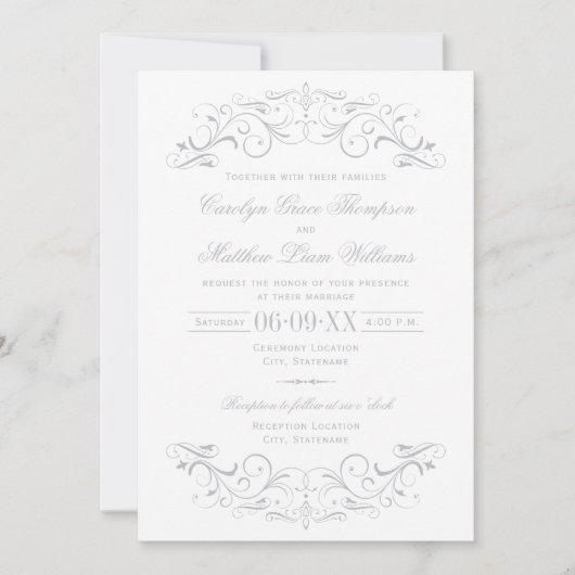  Wit en Zilver Grijze Vlaams Bouw Kaart (Voorkant)