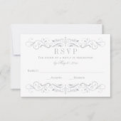 Wit en Zilver Grijze Vlaams Bouw RSVP Kaartje (Voorkant)