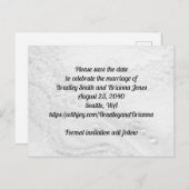 Wit en Zilver Kant en Parels op Satijn Uitnodiging Briefkaart (Voorkant / Achterkant)