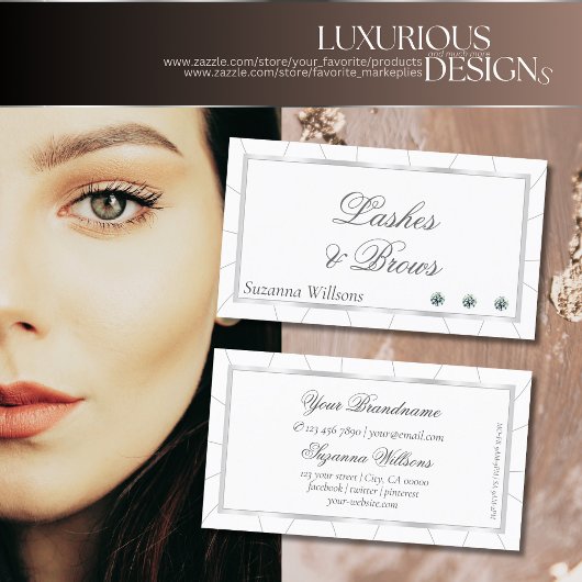 Wit en zilver Lijst met diamanten Professional Visitekaartje