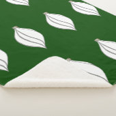 Wit en Zilver Ornament Groene Sherpa Deken (3/4)