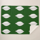 Wit en Zilver Ornament Groene Sherpa Deken (Voorkant (horizontaal))