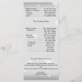Wit en Zilver Sneeuwvlok Trouwprogramma Programmakaart (Achterkant)