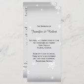 Wit en Zilver Sneeuwvlok Trouwprogramma Programmakaart (Voorkant / Achterkant)