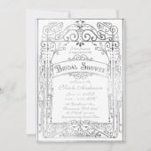 Wit en Zilver  Victoriaans Vrijgezellenfeest Kaart (Voorkant)