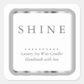 Wit en zilver vierkante sticker (Voorkant)