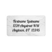 Wit en Zilveren Kant en Parels op Satijnen Bruilof Etiket (Voorkant)