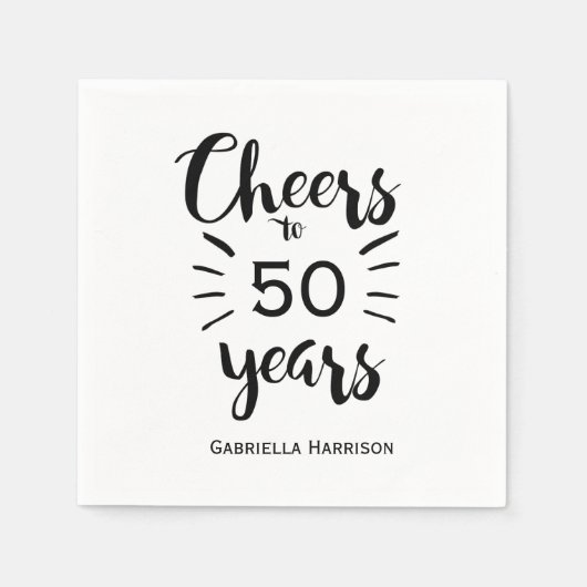Wit en zwart 50 jaar servet (Voorkant)