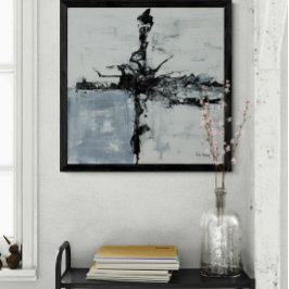 Wit en zwart Abstract kunstwerk Foto Afdruk