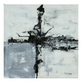 Wit en zwart Abstract kunstwerk Foto Afdruk (Voorkant)