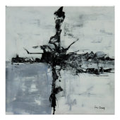 Wit en zwart Abstract kunstwerk Perfect Poster (Voorkant)