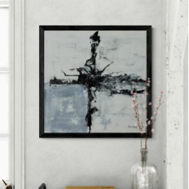 Wit en zwart Abstract kunstwerk Perfect Poster