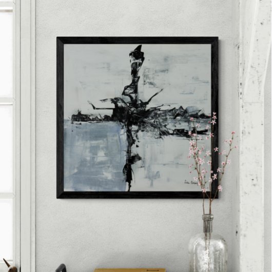 Wit en zwart Abstract kunstwerk Perfect Poster