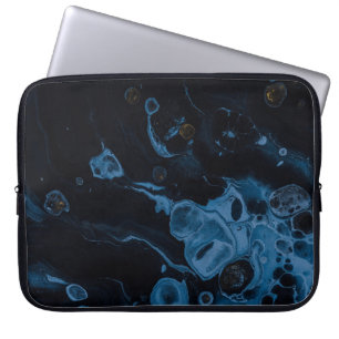 Wit en zwart abstract schilderij laptop sleeve