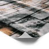 Wit en zwart abstract schilderij poster (Hoek)